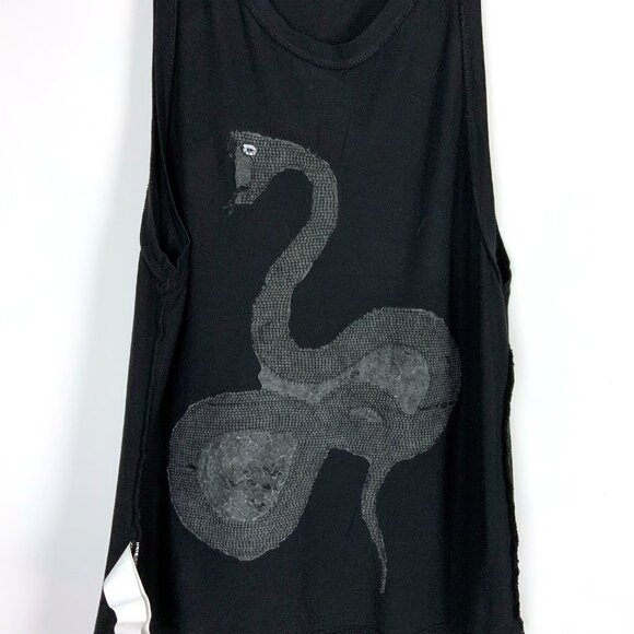 Zara Men’s Black Sequin Snake Tank Top Size Small - Picture 9 of 16